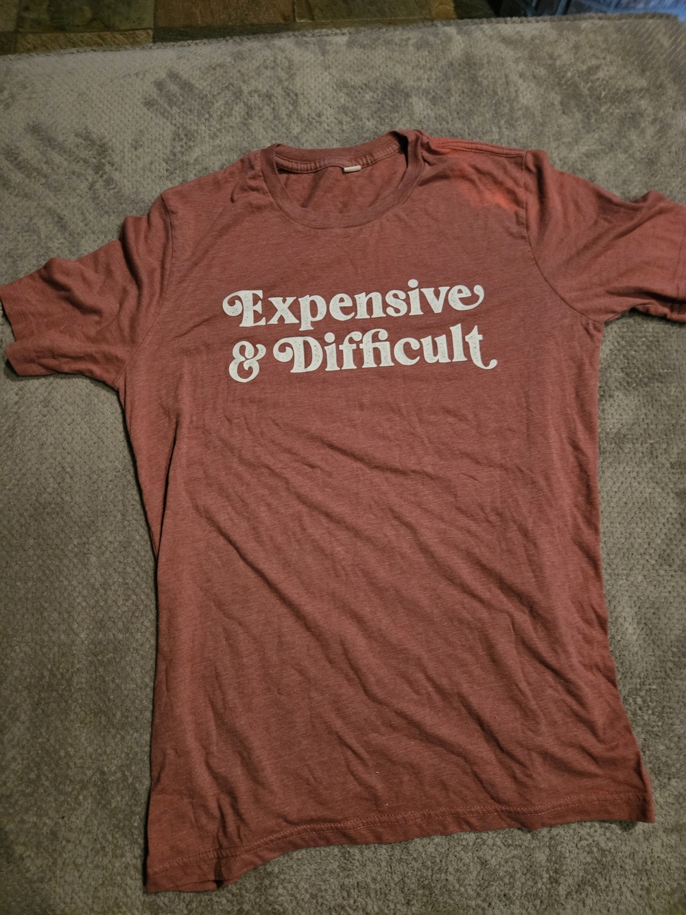 Expensive & Difficult Men's Graphic Tee - Rust Red
